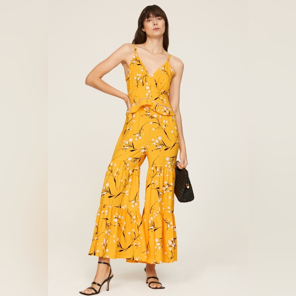 Thakoon Yellow Floral Wide Leg Jumpsuit 8